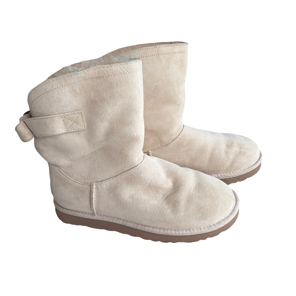 UGG Women's Short Shearling Boots in Sand - Picture 3 of 6